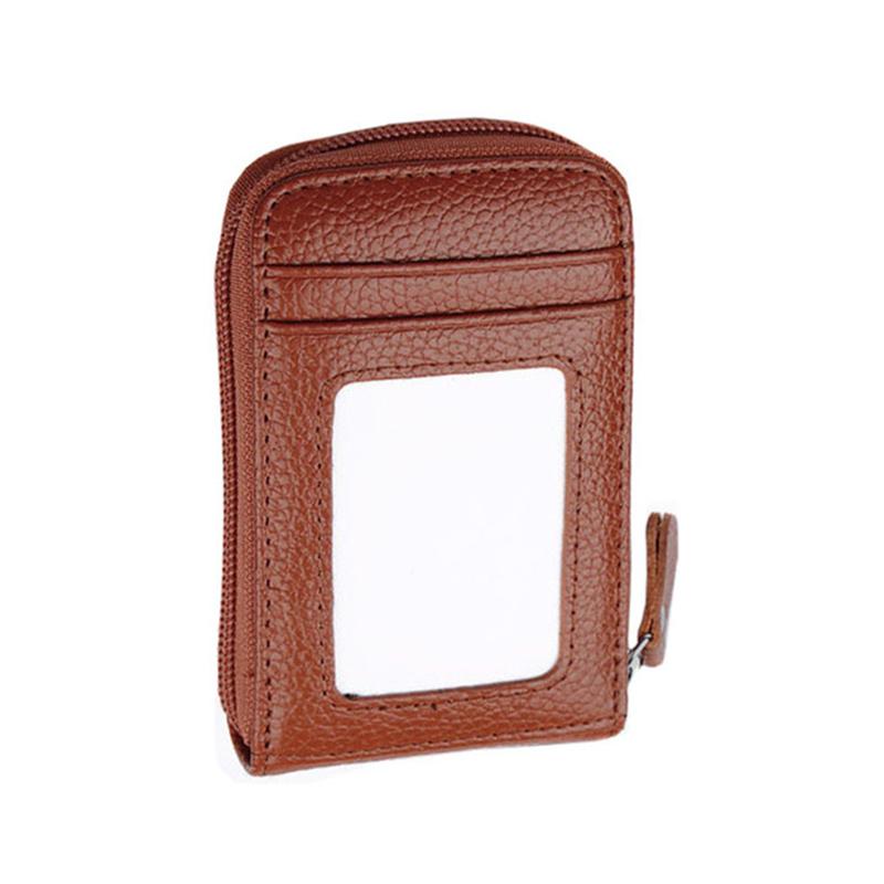 RFID Anti-theft Brushed Leather Organ Card Holder, Multi-slot Wallet