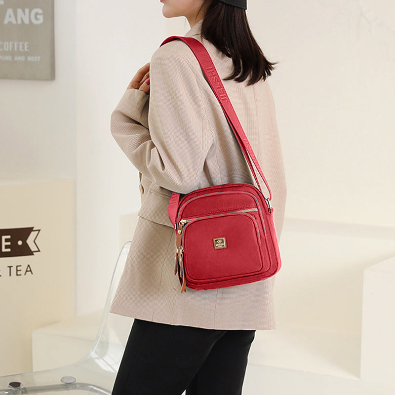 Women's Multi Pocket Nylon Shoulder Bag