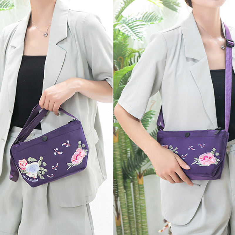 Women's Ethnic Flower Embroidered Shoulder Bag
