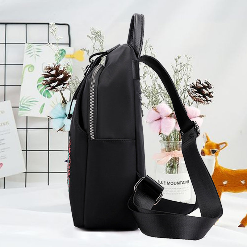 Nylon Embroidered Backpack