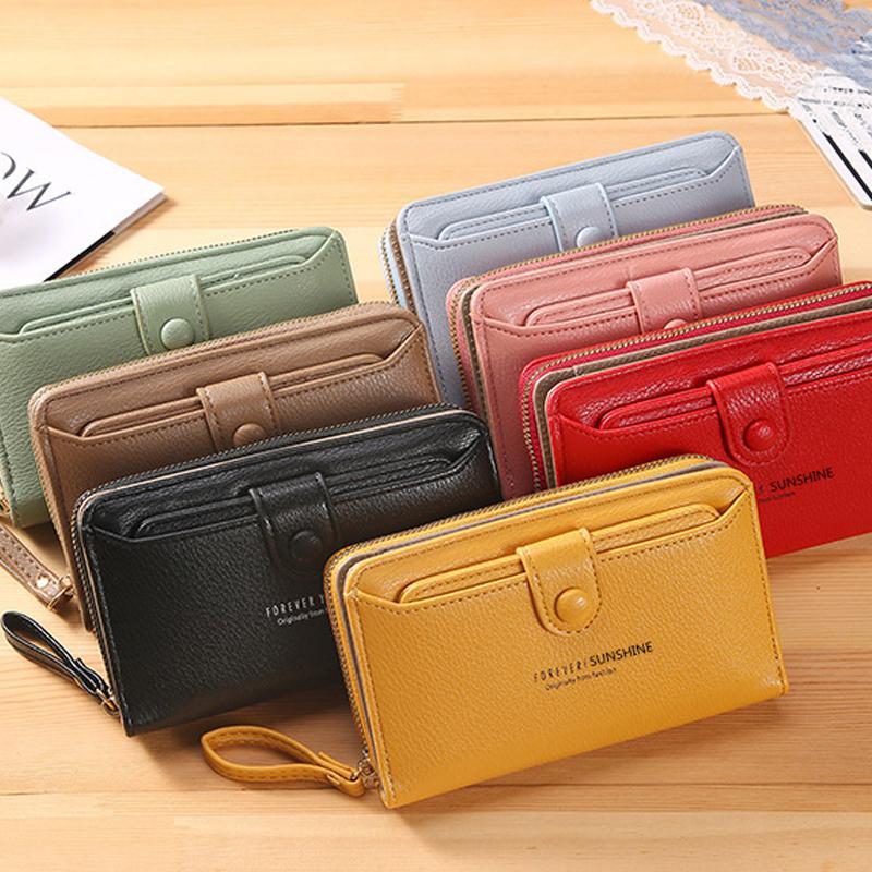 New Solid Color Ladies Wristband Clutch Wallet