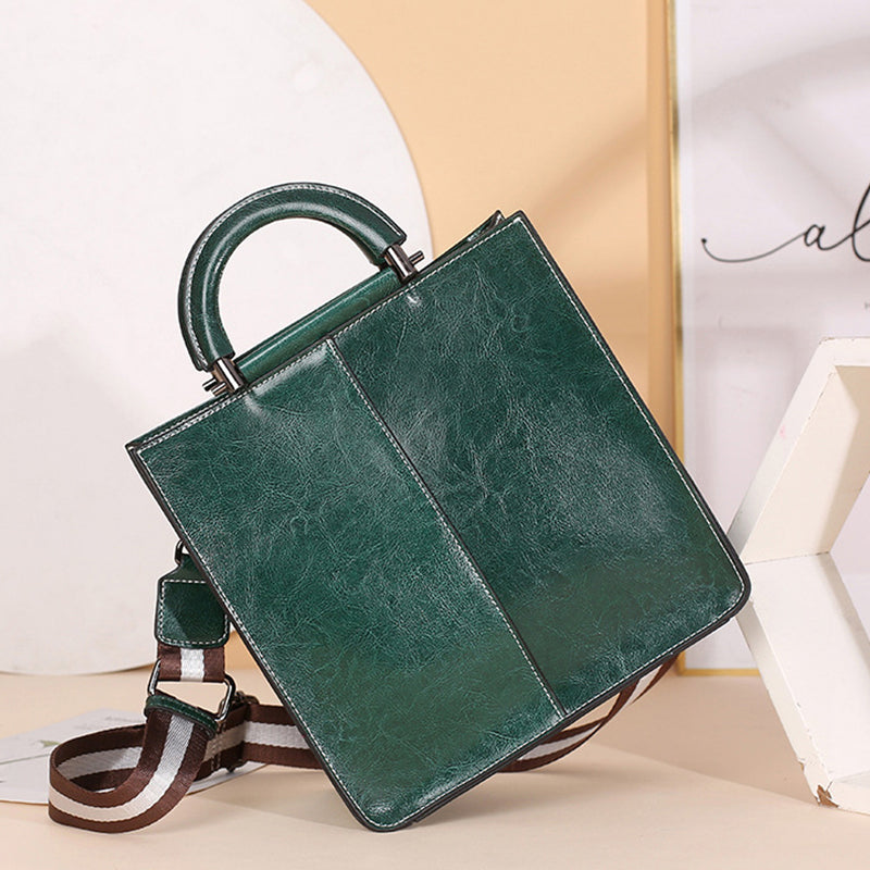 Women's Large Capacity Handbag, Solid Crossbody Briefcase