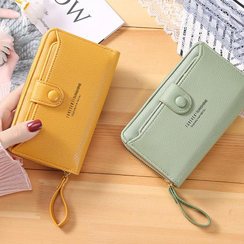 New Solid Color Ladies Wristband Clutch Wallet