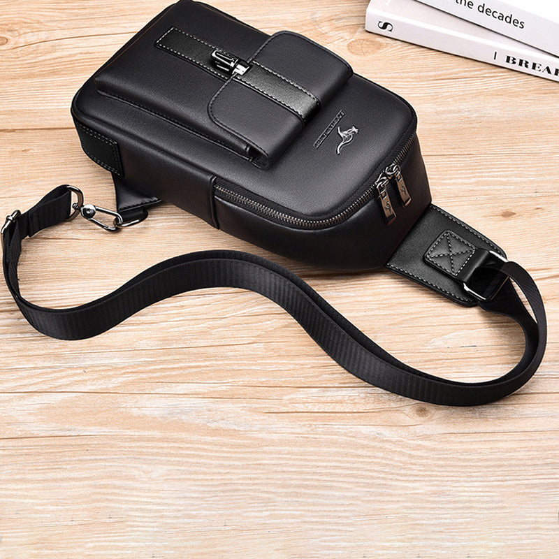 Sling Bag for Men Vintage Waterproof Leather Business Crossbody Bag