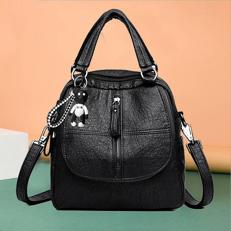 Fashion Leather Multipurpose Backpack Shoulder Handbag