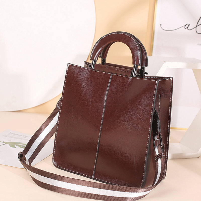 Women's Large Capacity Handbag, Solid Crossbody Briefcase