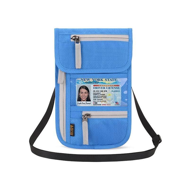 RFID Blocking Travel Neck Pouch Wallet, Passport Holder /Document Organizer/Phone Bag