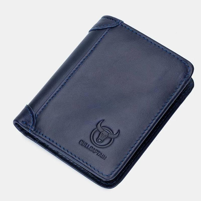 Bullcaptain RFID Men's Large Capacity Bifold Wallet, Muliti-slot Credit Card Holder