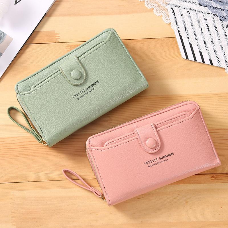 New Solid Color Ladies Wristband Clutch Wallet