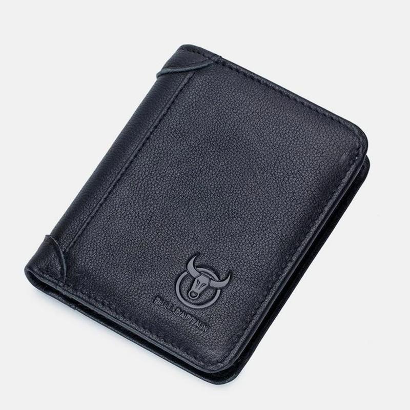 Bullcaptain RFID Men's Large Capacity Bifold Wallet, Muliti-slot Credit Card Holder