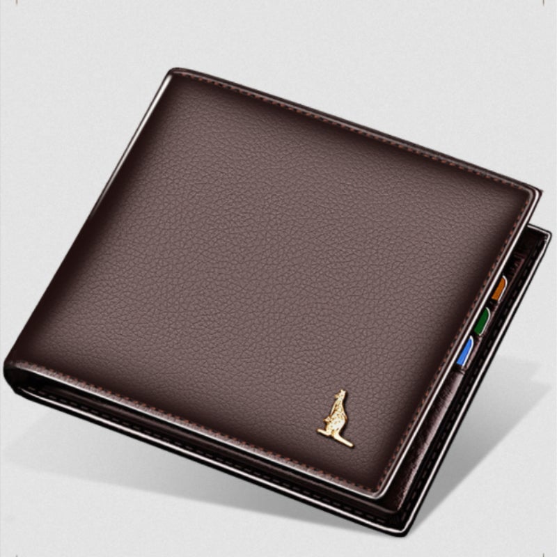 Men's Short Bifold Card Holder Genuine Leather Wallet
