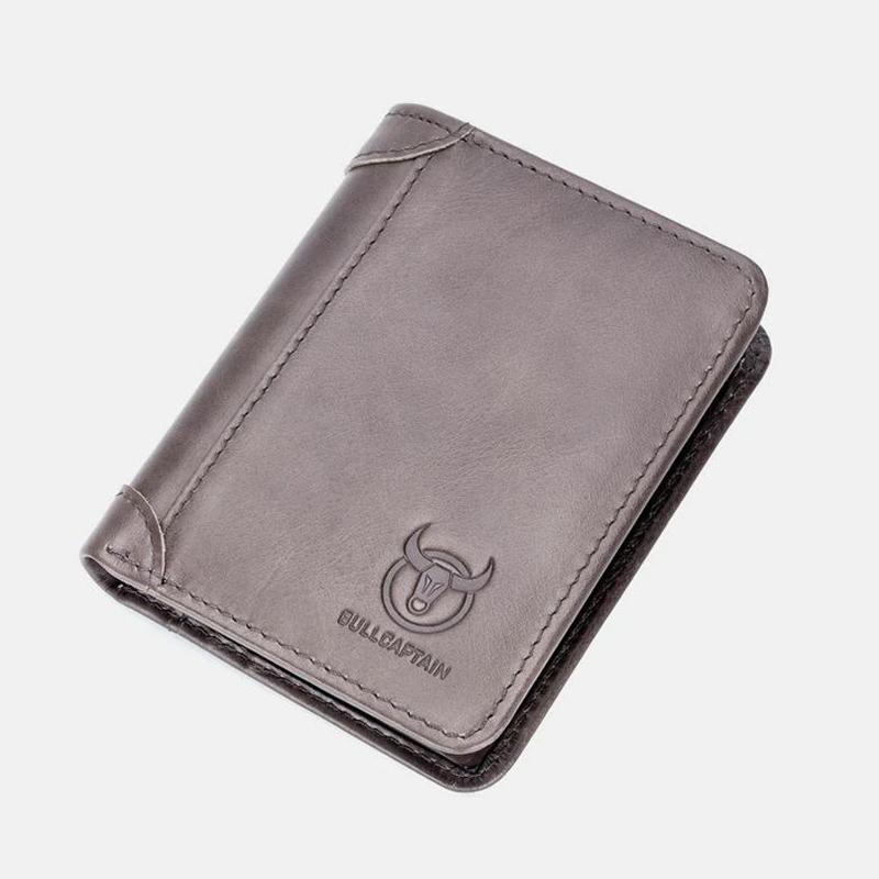 Bullcaptain RFID Men's Large Capacity Bifold Wallet, Muliti-slot Credit Card Holder