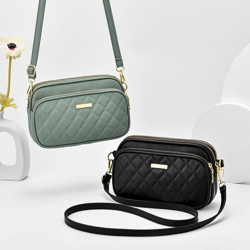 Triple Zip Crossbody Bag