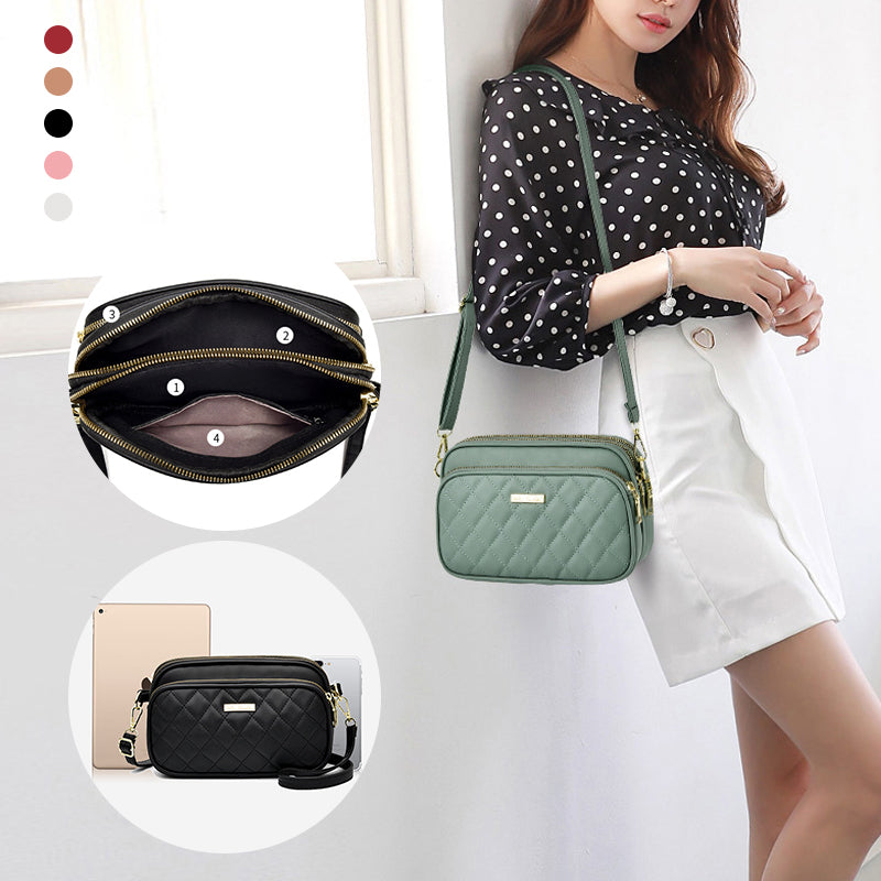 Triple Zip Crossbody Bag