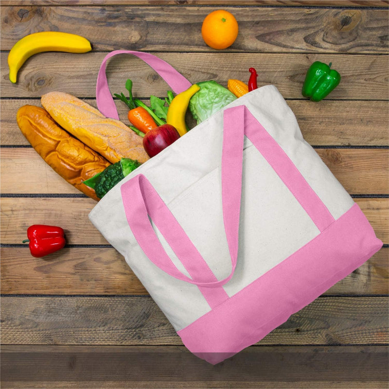 Stylish Canvas Tote Bag with an External Pocket