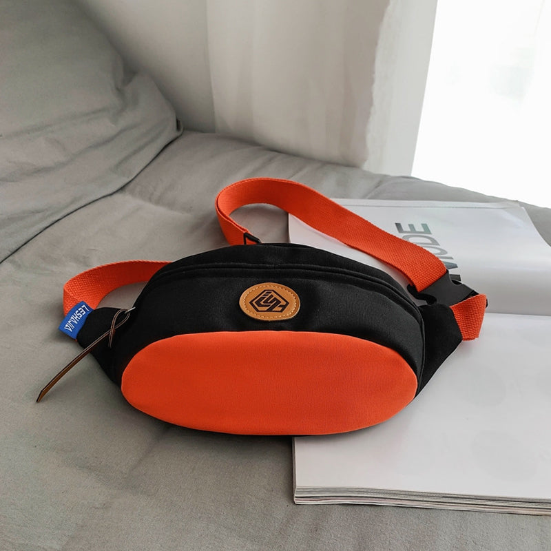 Trendy Color Contrast Messenger Chest Bag