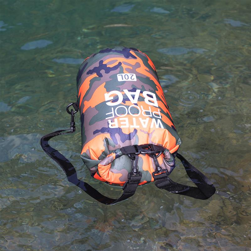 10/15L Camouflage Rafting Waterproof Dry Bags, Portable Swimming/Trekking PVC Storage Bag