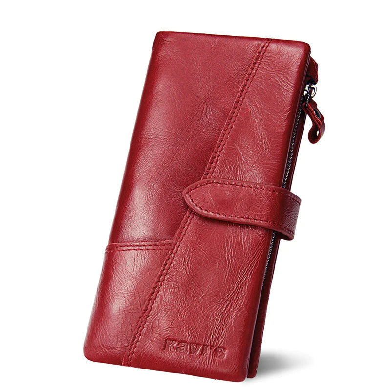 RFID Large Capacity Vintage Genuine Leather Purse
