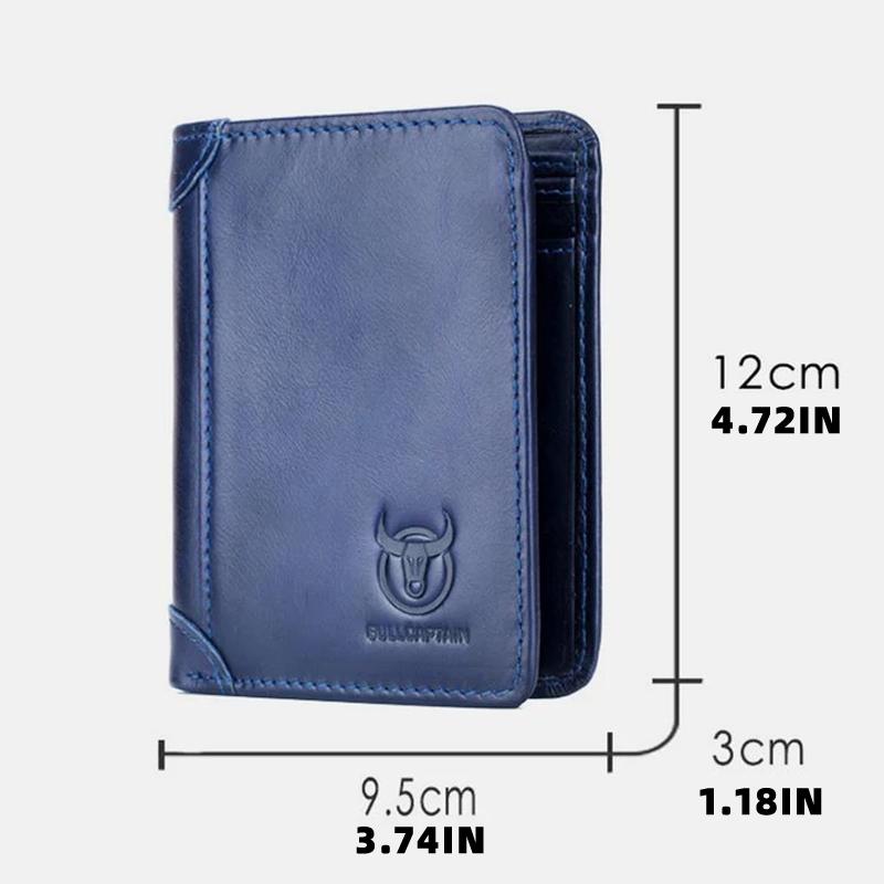 Bullcaptain RFID Men's Large Capacity Bifold Wallet, Muliti-slot Credit Card Holder