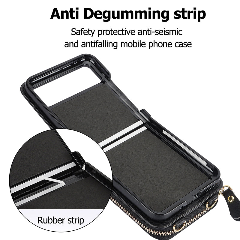 Leather Zipper Card Holder for Samsung Galaxy Z Flip3/4/5