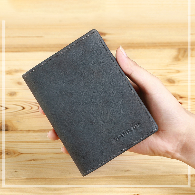 Men's Short Bifold RFID Zip Wallet, Multi-card Slot Card Holder