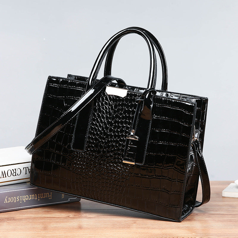 Crocodile Pattern Leather Ladies Handbag