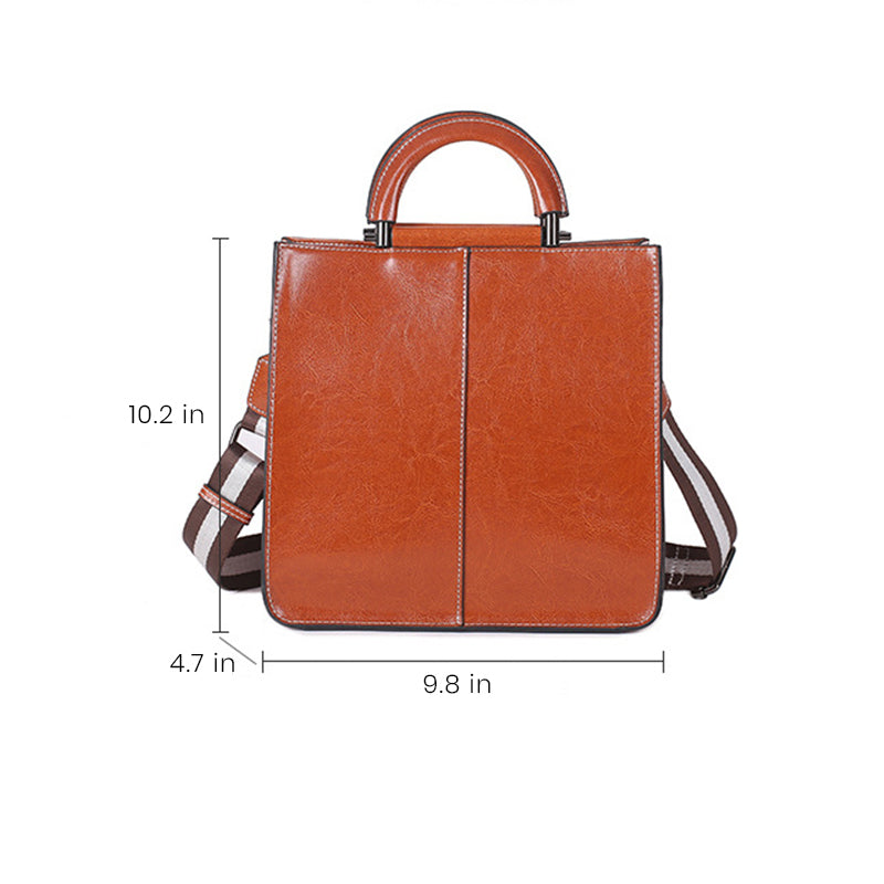 Women's Large Capacity Handbag, Solid Crossbody Briefcase