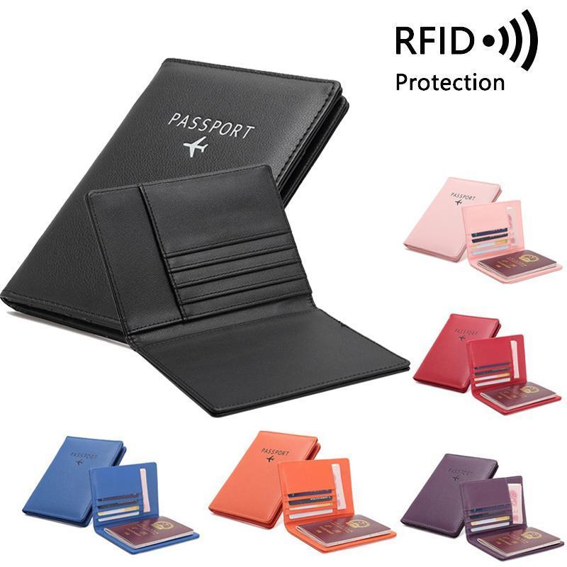 RFID Passport Holder Travel Wallet, Multifunctional Passport Note-Case