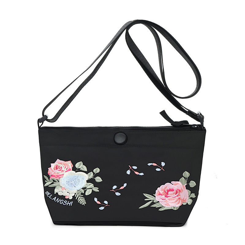 Women's Ethnic Flower Embroidered Shoulder Bag