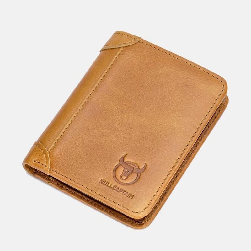 Bullcaptain RFID Men's Large Capacity Bifold Wallet, Muliti-slot Credit Card Holder