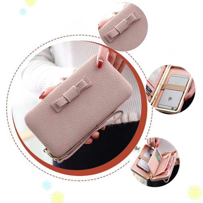 Women Bowknot Long Wallet