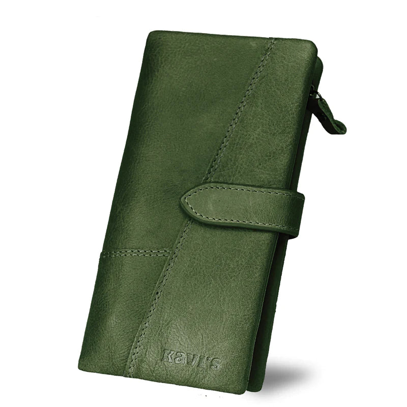 RFID Large Capacity Vintage Genuine Leather Purse