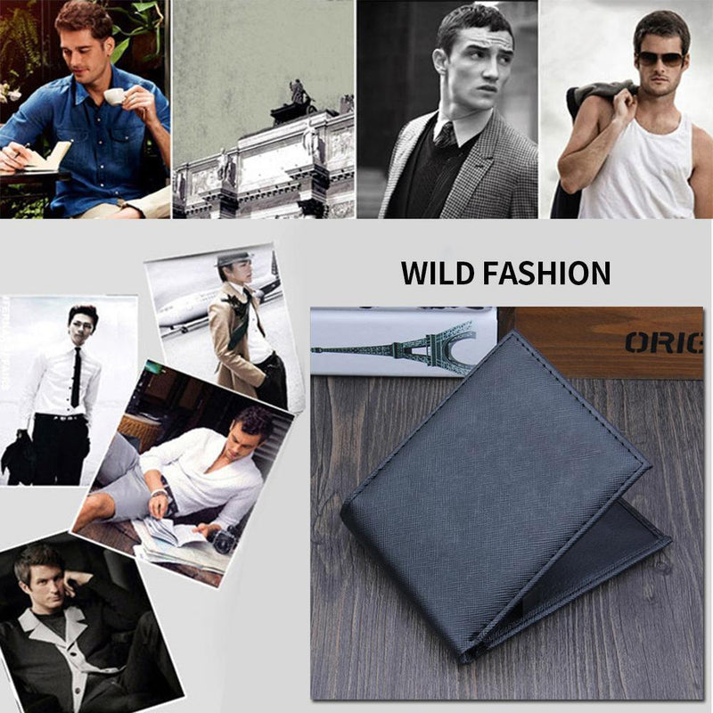 Men's Cross Pattern Short wallet, Multi-slot Card Holder