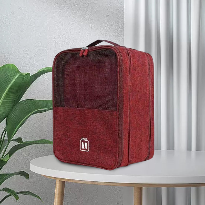 Travel Three-layer Portable Storage Shoe Bag