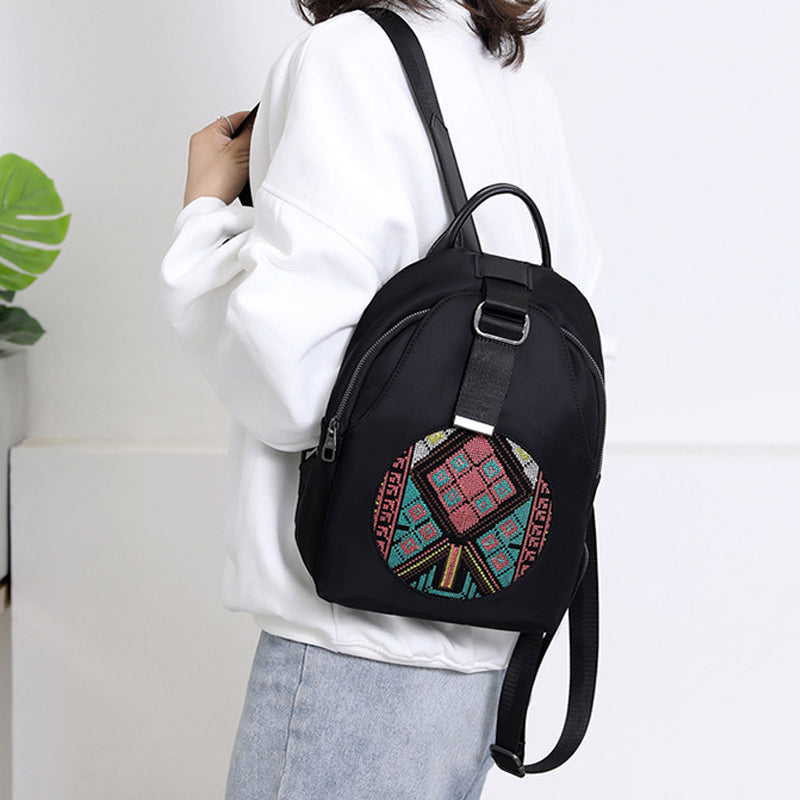 Nylon Embroidered Backpack