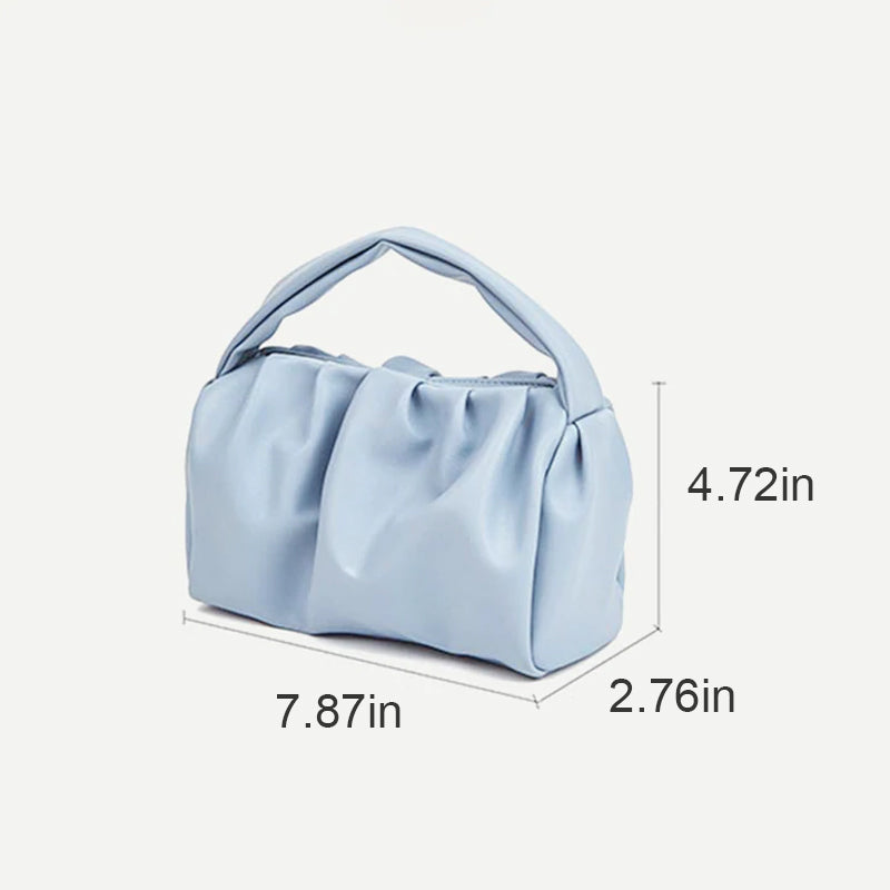 Women Soft Top Handle Clutch Bag, Dumpling  Pouch Handbag Hobo Bag