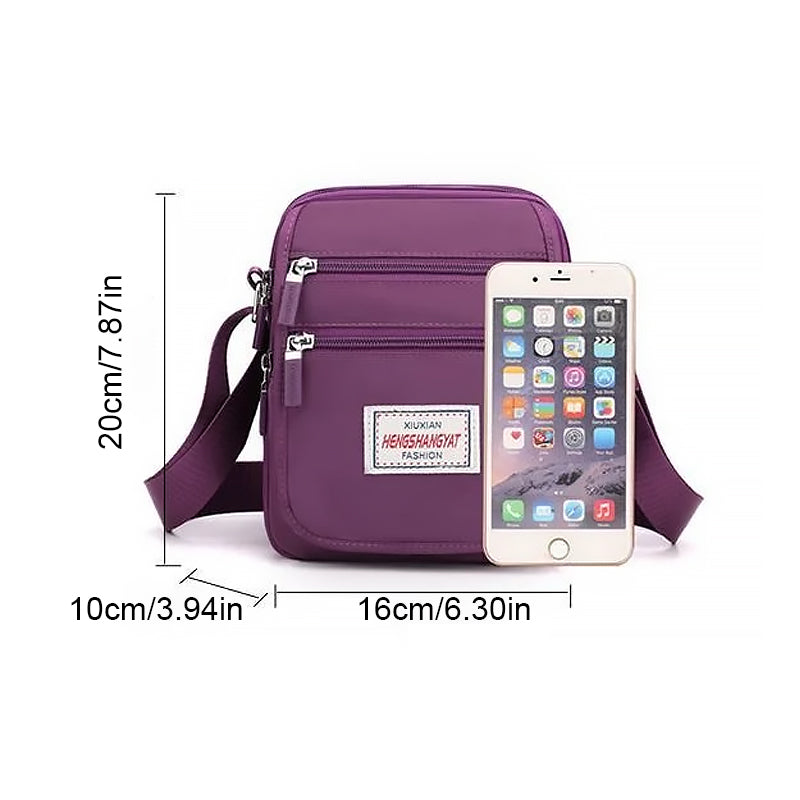 Solid Waterproof Lightweight Nylon Shoulder Bag