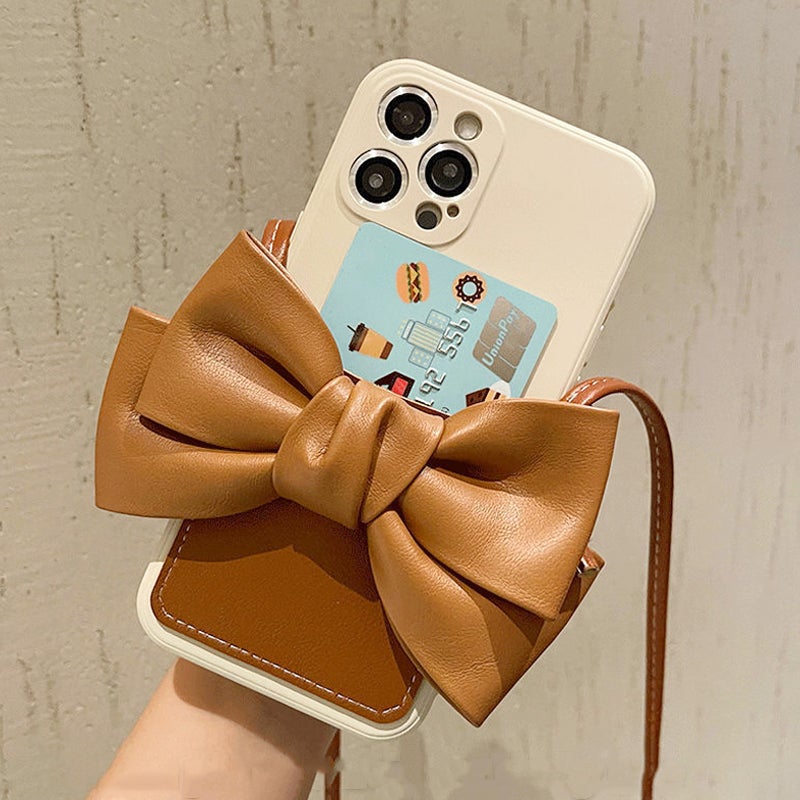 Leather bowknot case for iPhone