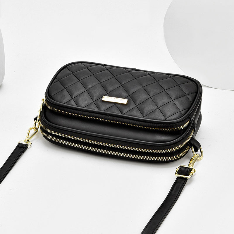 Triple Zip Crossbody Bag