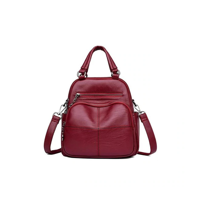 Multifunction leather backpack for women