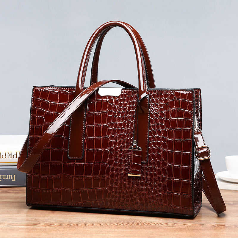 Crocodile Pattern Leather Ladies Handbag