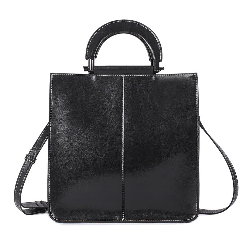 Women's Large Capacity Handbag, Solid Crossbody Briefcase
