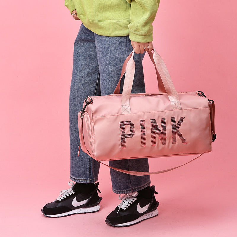 Nylon Pink Fitness Bag