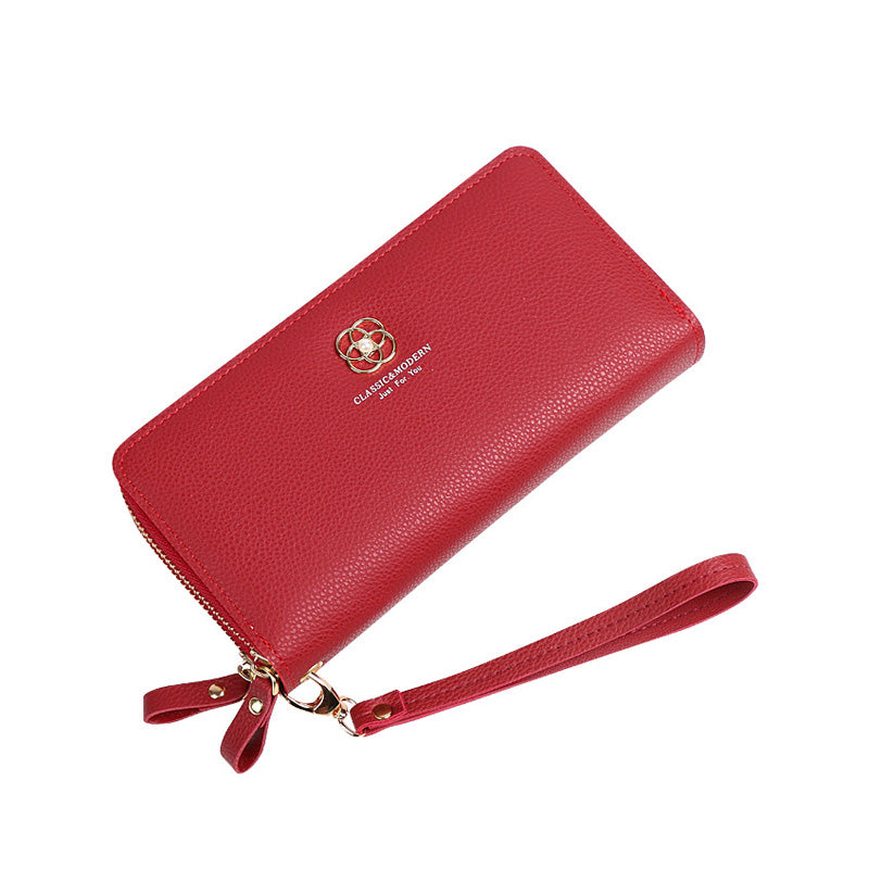 Long Double Zippers Clutch Bag