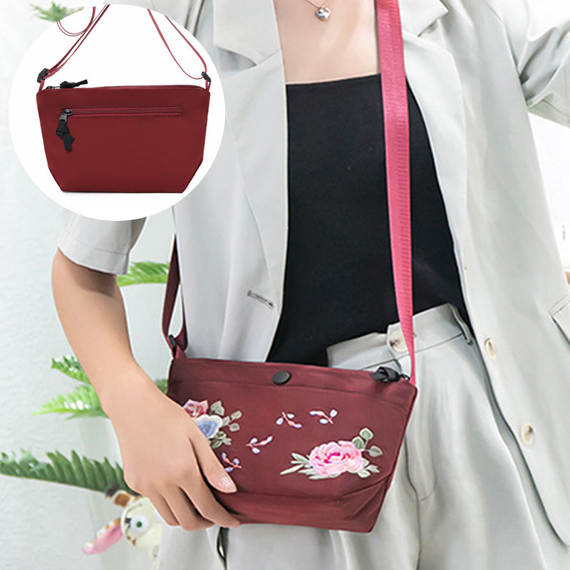 Women's Ethnic Flower Embroidered Shoulder Bag