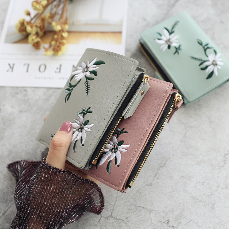 Embroid Women Short Wallets