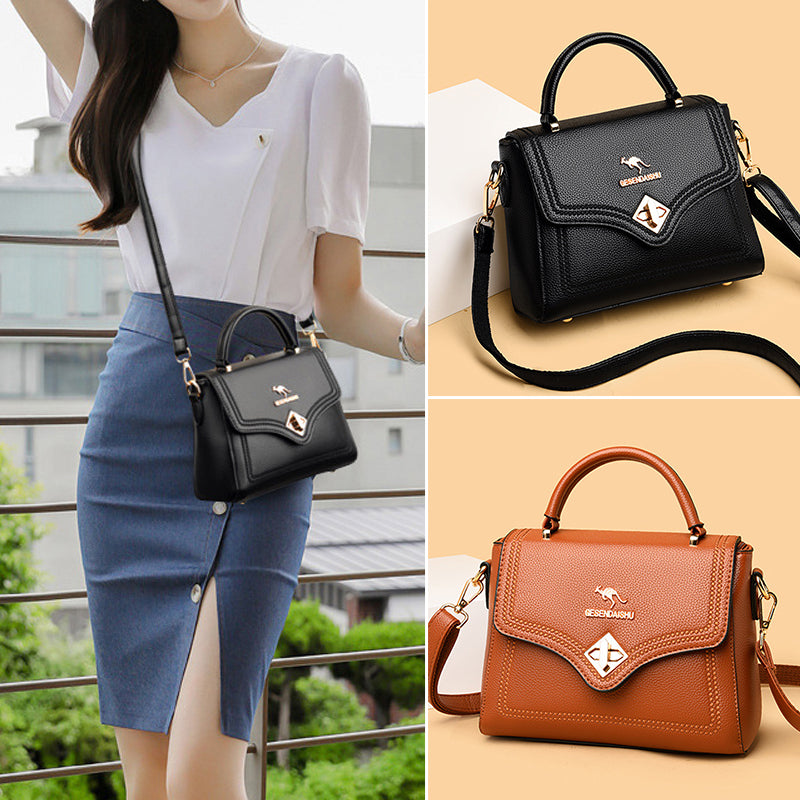 Classic Tote For Commuting Outing Minimalist Small Leather Handbag