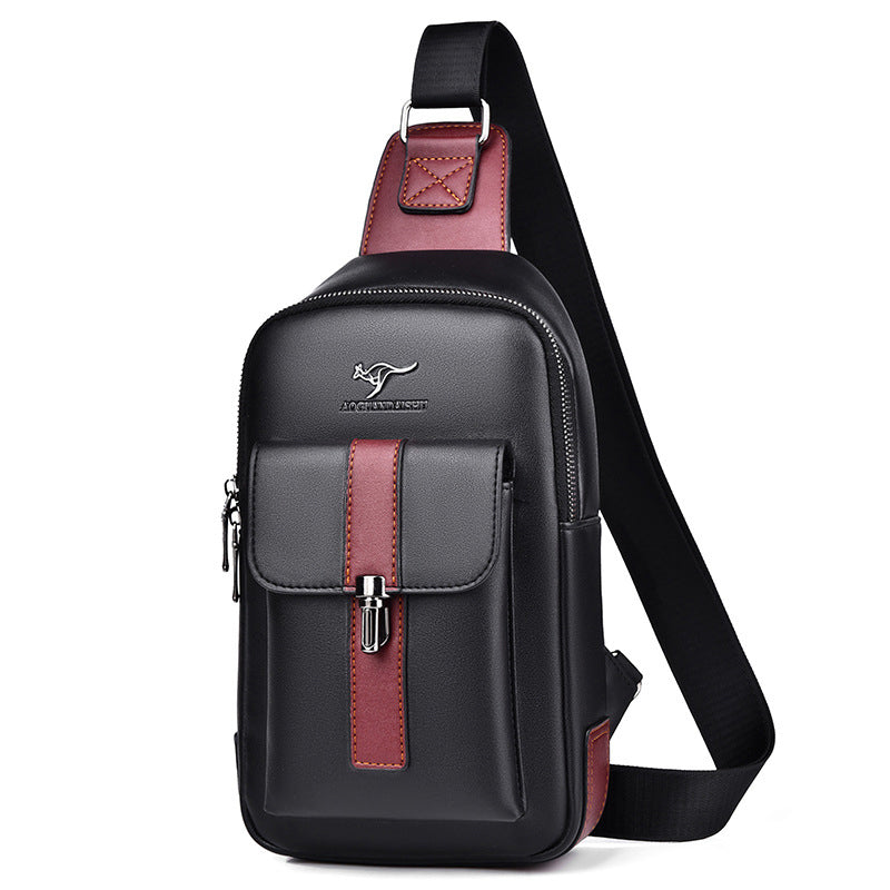 Sling Bag for Men Vintage Waterproof Leather Business Crossbody Bag