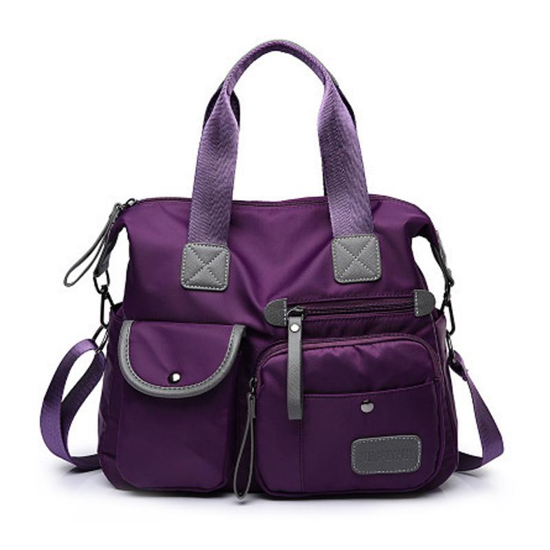 Women's Multi-pockets Travel Zipper Shoulder Bag, Portable Outdoor Duffel Handbags