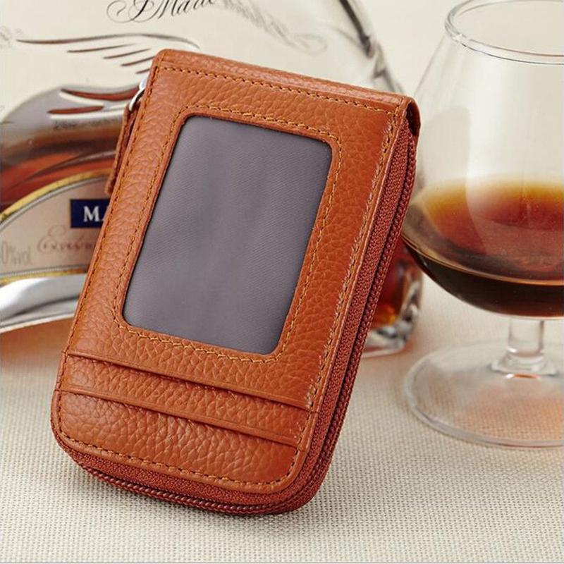 RFID Anti-theft Brushed Leather Organ Card Holder, Multi-slot Wallet